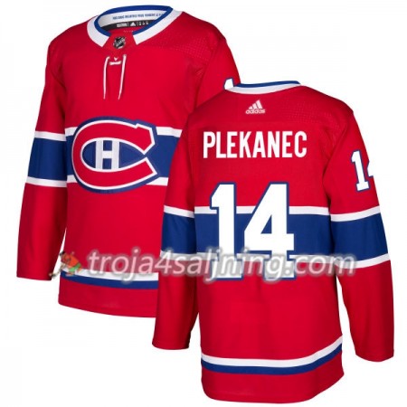 Montreal Canadiens tröja Tomas Plekanec 14 Röd 2017-2018 Adidas Authentic - NHL Tröjor Herr